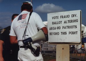 [Picture: Sign -- Vote Fraud Div.]
